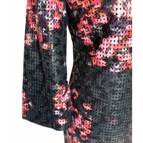 Trina Turk Women's Black Sequin Floral Cocktail Dress 2 NEW - Picture 8 of 8